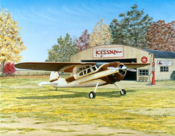 Autumn Classic | Cessna 195 | Aviation Art by Sam Lyons.