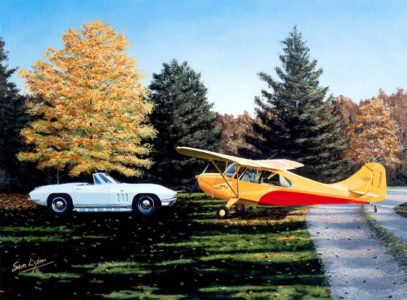 Classic Toys | Aeronca Champ and Corvette | Aviation Art by Sam Lyons.