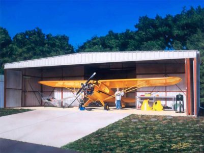 Every 25 Hours | Piper Cub J-3 | Aviation Art by Sam Lyons.
