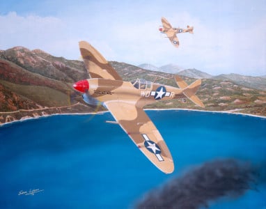 Aviation Art by Sam Lyons, Hoover's Fighting Spitfire