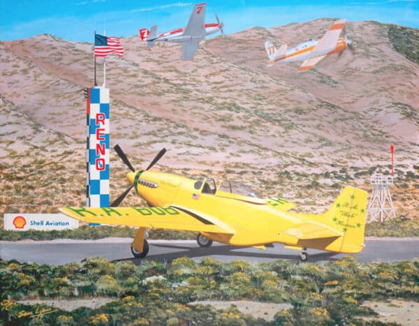 Hoover's Ole Yeller | P-51 Mustang Fighter | Aviation Art by Sam Lyons