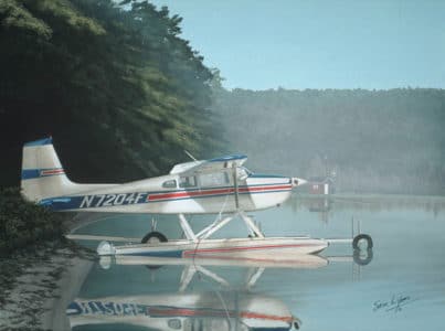 Aviation Art by Sam Lyons, Misty Morning