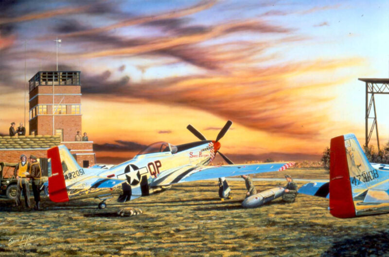 Aviation Art by Sam Lyons, Prelude to Victory, 4th Fighter Group