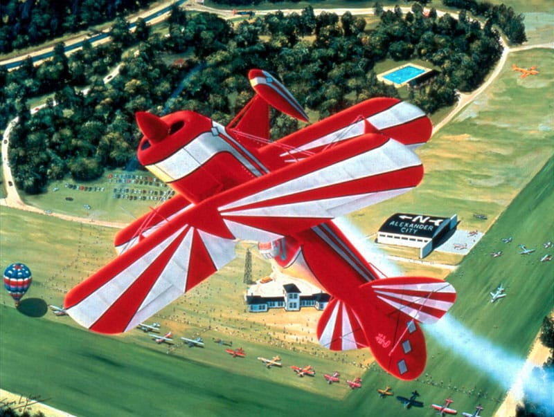 Flying is the-PITTS, Biplane artwork. Aviation Art by Sam Lyons.