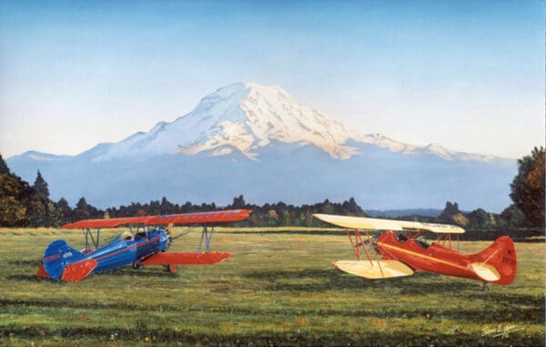 Indian Summer Biplanes, Aviation Art by Sam Lyons.